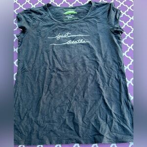 Earth Yoga Black Cotton Short Sleeve Tee Just Breath